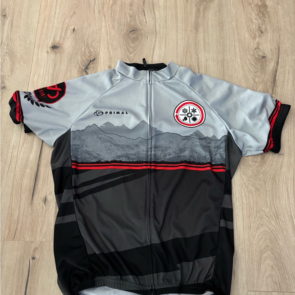 Primal Men's Gray and Black Cycling Jersey - Picture 1 of 3